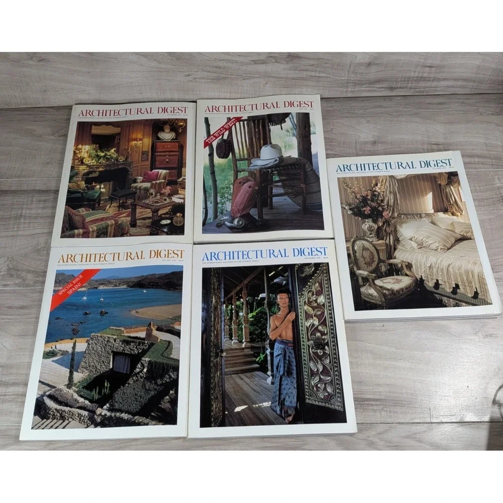 ARCHITECTURAL DIGEST MAGAZINE Year 1992 90s LOT OF 5
